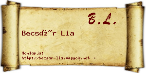 Becsár Lia névjegykártya