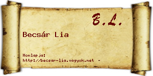 Becsár Lia névjegykártya