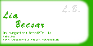 lia becsar business card
